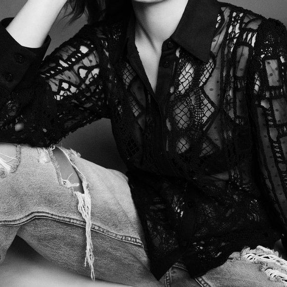 Zara Basic Denim Z1975 RELAXED FIT RIPPED JEANS - Picture 4 of 4